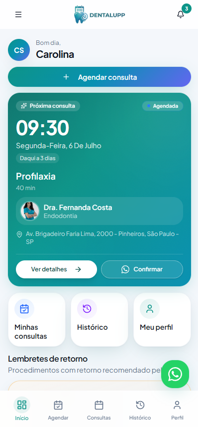 Portal do paciente no celular